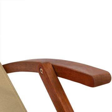 Ligstoel Crème Acaciahout 94x60x94cm (Ligbed - Lounge), Verzenden, Nieuw