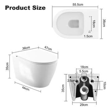 Randloos wandtoilet met softclose toiletdeksel, Verzenden, Nieuw