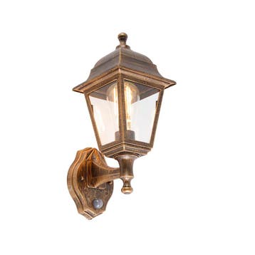 Antieke wandlamp goud IP44 met bewegingsmelder - Capital, Verzenden, Nieuw, Kunststof