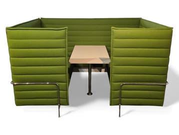 Vitra Alcove Cabin Highback, dubbele 2-zitter, lichtgroen, Overige plaatsen, Ophalen of Verzenden, Gebruikt, Tafel