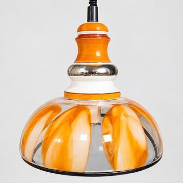 Plafondlamp - XL. Diameter van 37 cm. - Opaline glas -