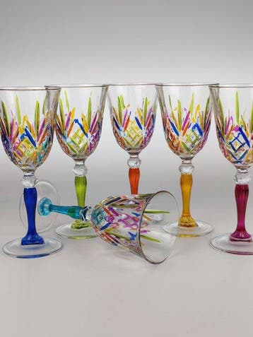 Secoloventesimo - Kelk (6) - Arlequin goblet - Emaille,