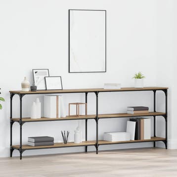 vidaXL Wandtafel artisanaal eikenkleurig 200 x 29 x 75 cm, Minder dan 45 cm, Verzenden, Nieuw, 70 cm of meer