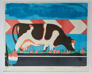 Jan Cremer (1940) - Koe - Dutch Road scene