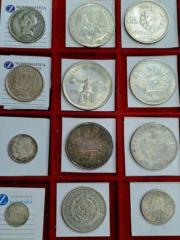 Zuid-Amerika. Collection of silver coins Vari anni