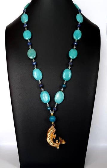 Amazoniet, Aquamarijn & Lapis lazuli – Halsketting – Carpe