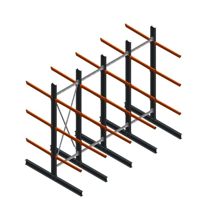 Aanbieding: Voordeelrij zware draagarmstelling dubbelzijdig, Zakelijke goederen, Kantoor en Winkelinrichting | Magazijn, Stelling en Opslag