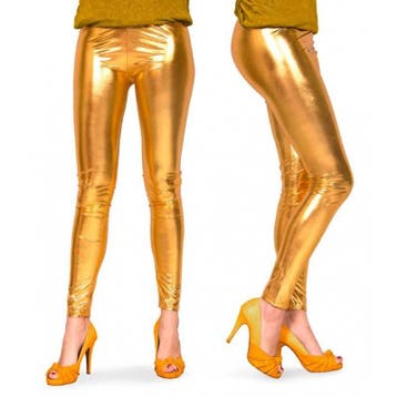 Gouden legging metallic, Kleding | Dames, Ophalen of Verzenden, Nieuw