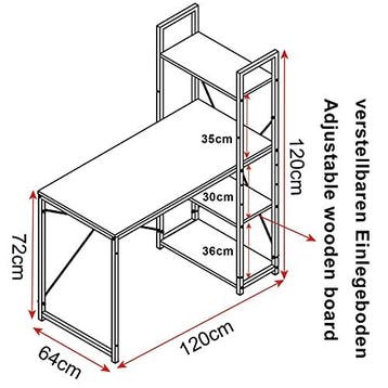 2dekans | Woltu Computertafel Licht Eiken + Wit met 4, Ophalen of Verzenden, Zo goed als nieuw
