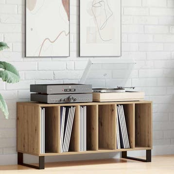vidaXL Platenkast artisanaal eikenkleurig 100 x 38 x 48 cm, Verzenden, Nieuw