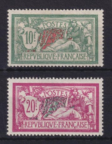 Frankrijk 1925/1926 - Postzegels Merson nr. 207 en nr., Gestempeld