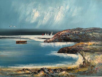 Roger (XX) - Crique sauvage au bord de locéan, Antiek en Kunst