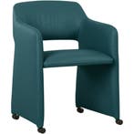 Set van 6 Leren eetkamerstoelen Icon - Toledo Turquoise, Huis en Inrichting, Stoelen, Ophalen of Verzenden, Nieuw, Leer
