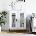 vidaXL Dressoir 69,5x34x90 cm bewerkt hout hoogglans wit, Verzenden, Nieuw, 50 tot 100 cm, 25 tot 50 cm