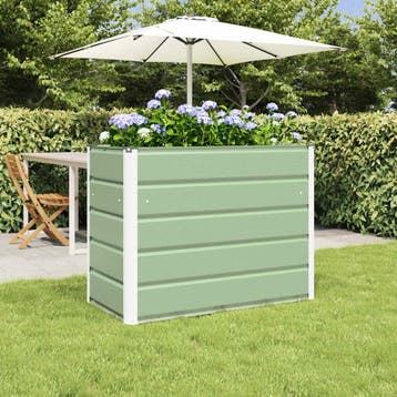 vidaXL Plantenbak Pastelgroen 100 x 50 x 77 cm, Verzenden, Minder dan 60 cm, Nieuw, Metaal