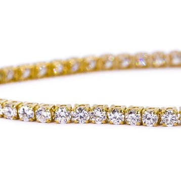 Zonder minimumprijs - Tennis armband - 14 karaat Geel goud -, Sieraden, Tassen en Uiterlijk, Antieke sieraden