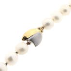 Parel collier met 9 karaat bicolor slot (Ketting), Gebruikt, Overige kleuren, Ophalen of Verzenden, Met edelsteen
