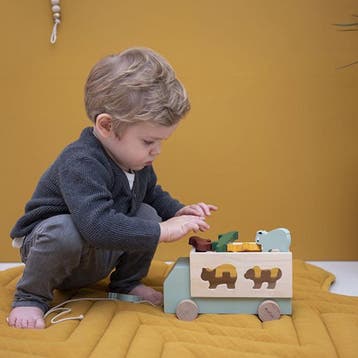 Trixie Houten Speelgoed - Dieren truck - Speelgoedauto -, Ophalen of Verzenden, Nieuw