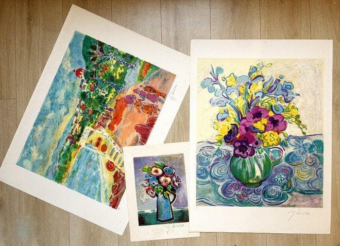 Gérard Vieillevie (1939-1992) - Lot de 3 lithographies, Les, Antiek en Kunst, Antiek | Overige Antiek