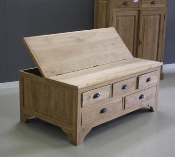 Salonkist rechthoek met klep -  130 cm x 70 cmSalontafels, Ophalen of Verzenden, Nieuw