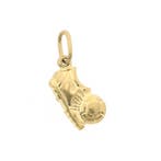 Gouden hanger van een voetbalschoen met bal, Sieraden, Tassen en Uiterlijk, Bedels, Ophalen of Verzenden, Gebruikt, Goud, Overige merken