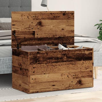 vidaXL Opbergkist 84x42x46 cm bewerkt hout oud houtkleurig, Verzenden, Nieuw