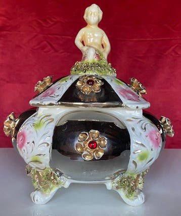 dekselvaas (2) - Porselein - Barok-Rococo-stijl
