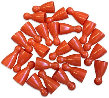 Plastic Spel Pionnen 12x24mm Oranje (100 stuks) |, Verzenden, Nieuw