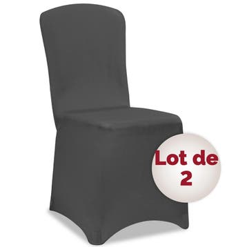 Stoelhoes Set van 2 Antraciet (Stoelhoezen, Tafels-Stoelen), Tuin en Terras, Verzenden, Nieuw