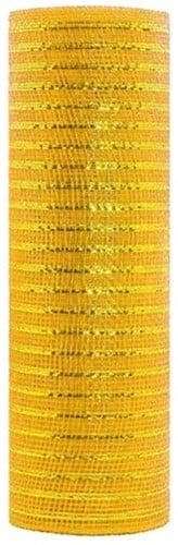 Decomesh metallic goudgeel 26 cm rol 9 meter voor kransen en, Ophalen of Verzenden, Nieuw