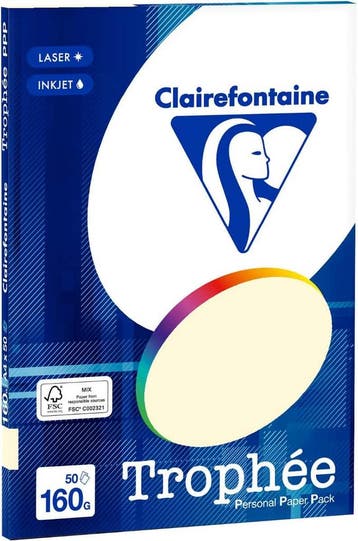 Crèmewit A4 papier 160 gram 50 vel Clairefontaine Trophée, Verzenden, Nieuw, Clairefontaine