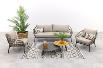 Julia stoel bank loungeset - 5-delig - antraciet, Verzenden, Nieuw, Overige materialen, Loungeset