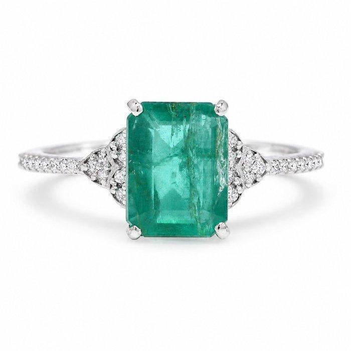 Zonder minimumprijs - Ring Platina - 2.28ct. tw. Smaragd -, Sieraden, Tassen en Uiterlijk, Ringen
