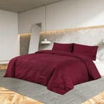 vidaXL Dekbedovertrekset 200x200 cm katoen bordeauxrood, Verzenden, Nieuw, Rood