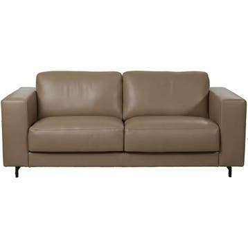 Leren bank Clear - 2,5 zits - Granada Taupe (taupe/bruin) -, Huis en Inrichting, Banken | Bankstellen, Bohemian, Eigentijds, Modern, Retro, Vintage