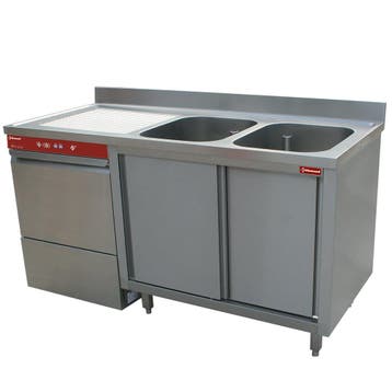 Horeca Vaatwasser | Met Spoeltafel | Op Kast + Schuifdeuren, Verzenden, Nieuw in verpakking