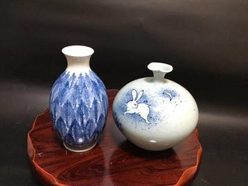 Vaas - Keramiek, Set van twee - Japan - Shumei Fujii