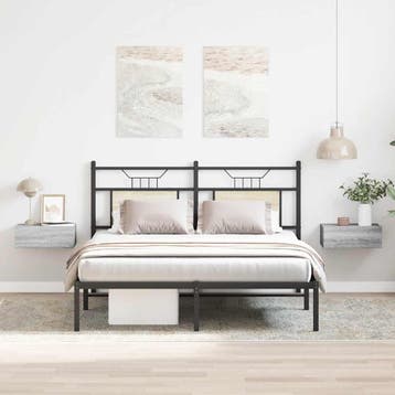 vidaXL Nachtkastjes 2 st zwevend 40x30x15 cm bewerkt hout, Huis en Inrichting, Slaapkamer | Nachtkastjes, Minder dan 45 cm, Verzenden