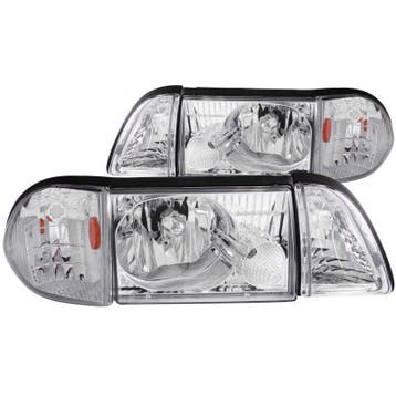 ANZO 1987-1993 Ford Mustang Crystal Headlights Chrome w/, Ophalen of Verzenden, Nieuw