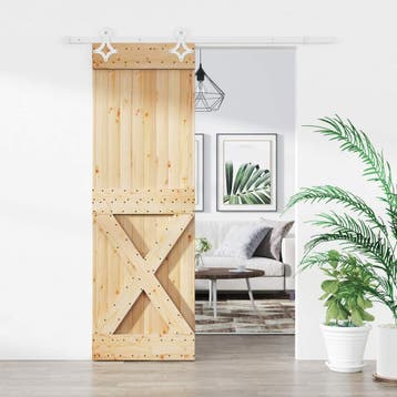 vidaXL Schuifdeur 70 x 210 cm Massief Grenenhout, Verzenden, Nieuw