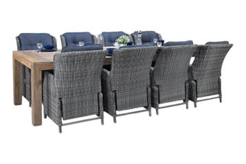 Cancun-Darwin Verstelbare Tuinset 8 Personen - Teak / Kobo G, Tuin en Terras, Tuinsets en Loungesets, Verzenden, Nieuw
