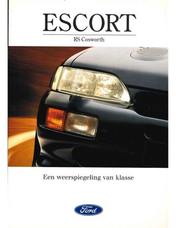 1993FORD ESCORT RS COSWORTH BROCHURE NEDERLANDS, Boeken, Auto's | Folders en Tijdschriften, Nieuw, Ford, Author