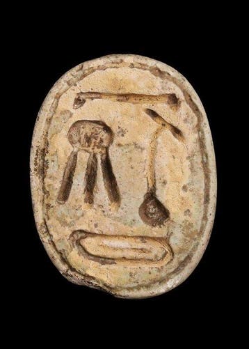 Oude Egypte, late periode Speksteen Grote scarabee met