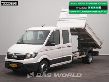 MAN TGE 5.120 Dubbel Cabine Kipper met Kist Dubbellucht 3,5t, Stof, Gebruikt, Euro 6, MAN
