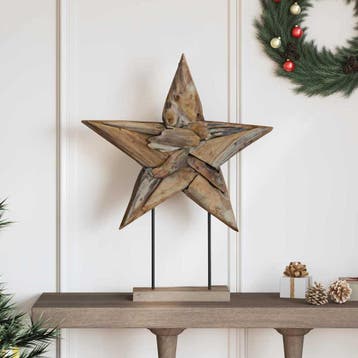 vidaXL Kerstster LEDs Bruin 59,5 x 18 x 74 cm Massief, Verzenden, Nieuw