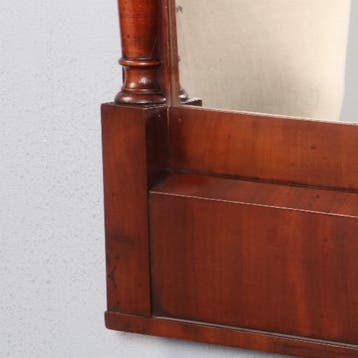Biedermeier spiegel getoogd en met zuiltjes in donker bloemm, Ophalen of Verzenden