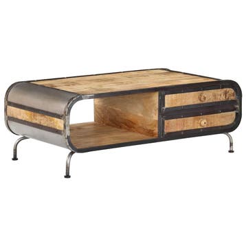 vidaXL Salontafel 100x50x35 cm massief mangohout, Verzenden, Nieuw, 50 tot 100 cm, Minder dan 100 cm