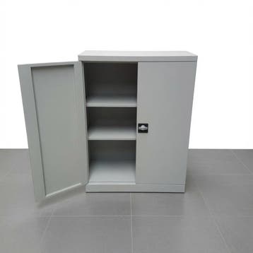 Stalen 2-deurs kast grijs - 120x90x44 cm, Ophalen of Verzenden, Nieuw