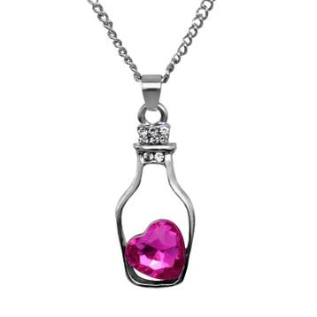 Fako Bijoux - Ketting - Fles Met Hart - Roze, Verzenden, Nieuw