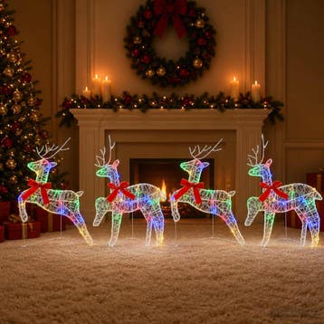 vidaXL Kerst Rendier 4 st 80 LEDs Meerkleurig 43 x 19 x 65, Diversen, Verzenden, Nieuw